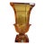 Mid 20th Century Josephinenhutte Acanthus Amber Crystal Vase, Orig Sticker For Sale