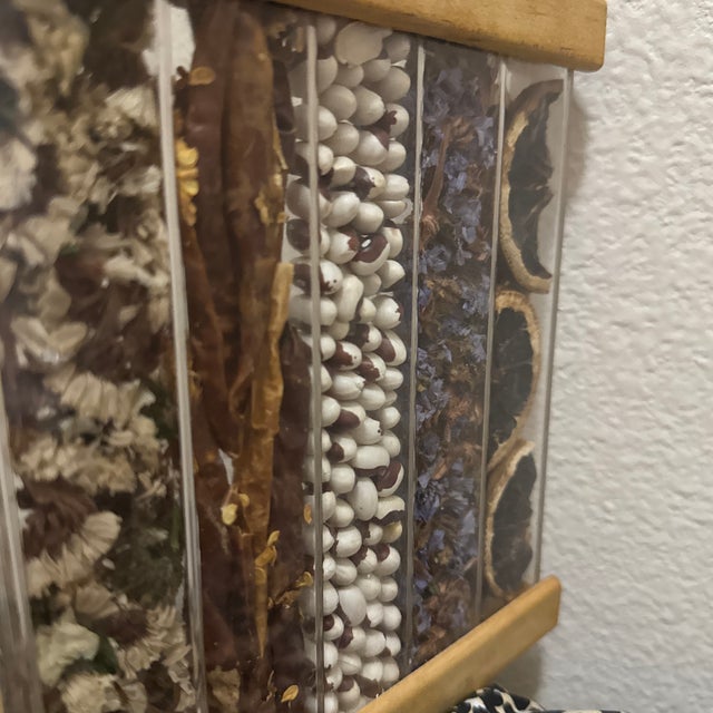 1970s Rustic Dried Fruit and Flower Decorative Trivet For Sale - Image 4 of 5