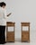 Tan Pair Of Oak Side Tables With Marble Tops For Sale - Image 8 of 9