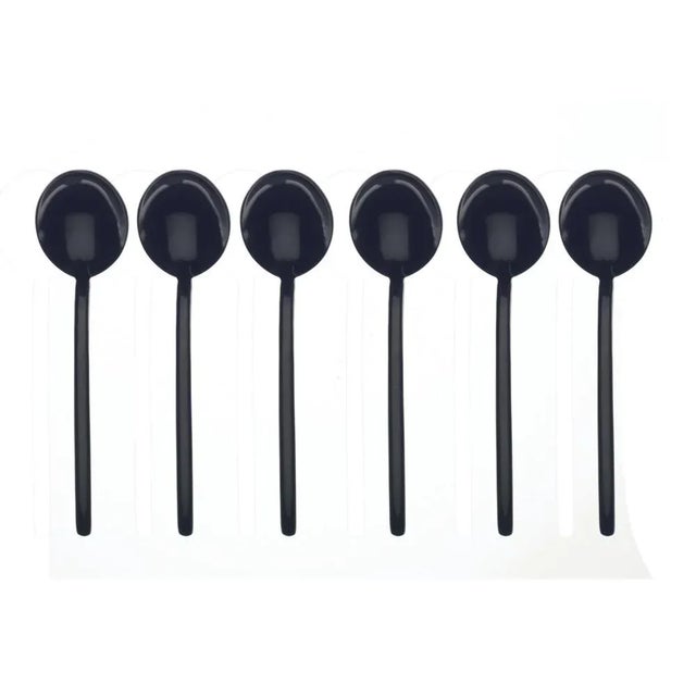 Contemporary Mepra Due 6-Piece Coffee Spoon Set, Oro Black For Sale - Image 3 of 3