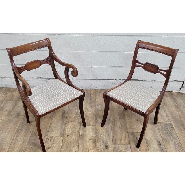 Traditional Vintage Drexel Duncan Phyfe Regency Style Dining Chairs - Pair For Sale - Image 3 of 10
