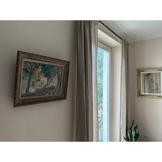 Campana, a Street in Nice, 1920s, Watercolor & Glass & Wood & Paper, Framed For Sale - Image 13 of 15