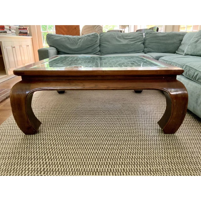 Chinese Square Lattice Top Elmwood Coffee Table For Sale - Image 13 of 13