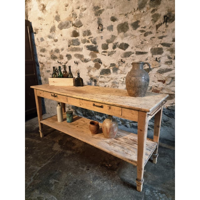 Antique French Drapers Table in Pine, 1890s For Sale - Image 4 of 18