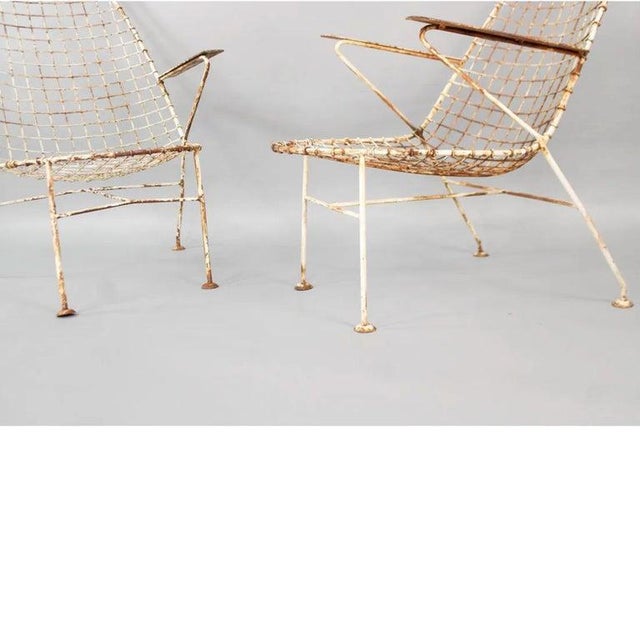 Italian Mid-Century Space Age High-Back Wire Lounge Chairs, Set of 4 For Sale - Image 4 of 17