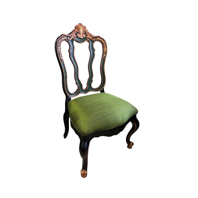 Vintage Elegant Venetian Side Chair With Thai Silk Circa 1960 For Sale - Image 9 of 12