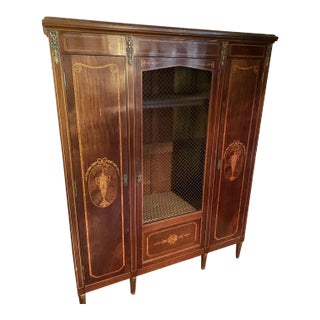 Late 19th Century French Three Door Cabinet in Mahogany For Sale