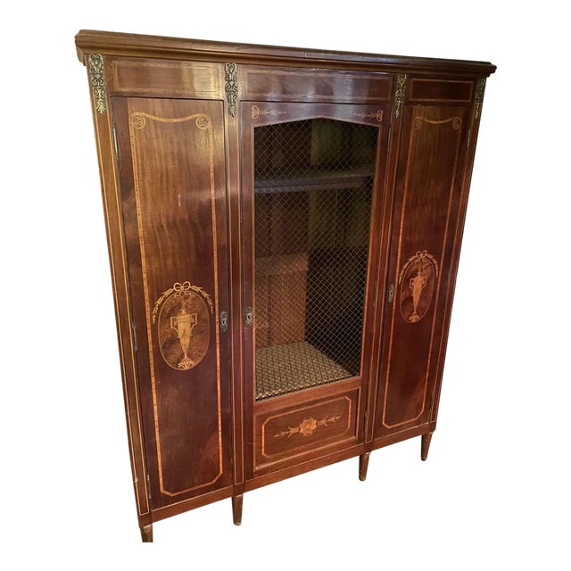 Late 19th Century French Three Door Cabinet in Mahogany For Sale