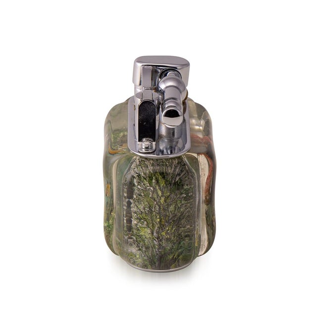 Antique Tropical Aquarium Table Lighter from Dunhill, 1950 For Sale - Image 4 of 15