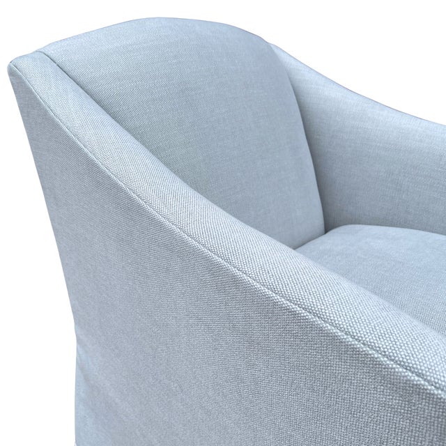 Traditional Lee Industries Performance Traditional Swivel Chair For Sale - Image 3 of 11