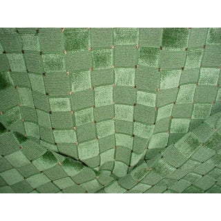 Kravet Lee Jofa 2019118 Levens Leaf Checkerboard Velvet Upholstery Fabric - 1-1/8 Yards For Sale