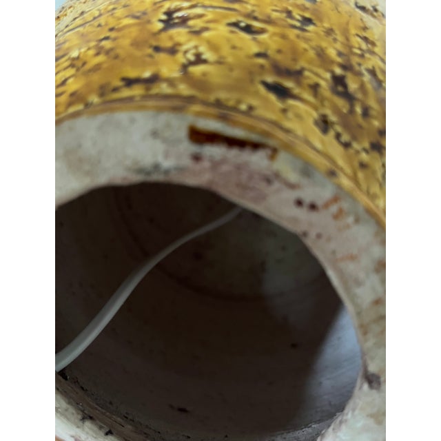 Goldenrod Large Swedish Handmade Table Lamp by Gunnar Nylund for Rörstrand, 1960s For Sale - Image 8 of 9