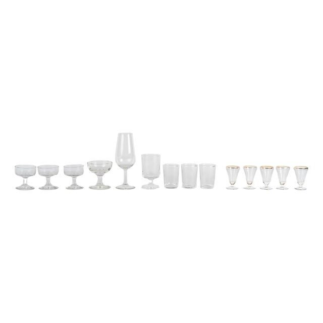 Miniature Goblets and Liqueur Glasses, Set 14 For Sale