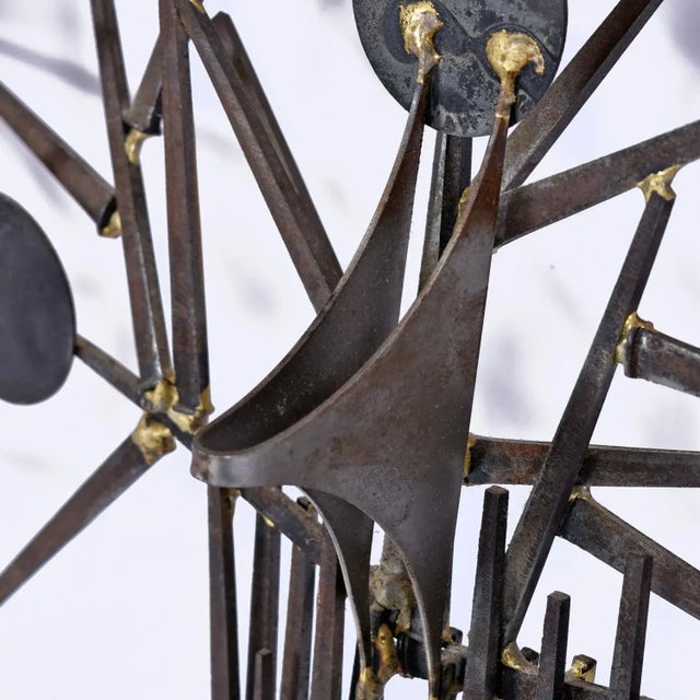 Marc Weinstein Marc Creates Brutalist Torch Cut Metal Nail Tree Wall Sculpture For Sale - Image 9 of 11