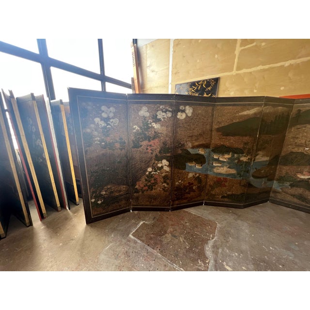 Asian Antique Japanese Screen 17th Century For Sale - Image 3 of 11