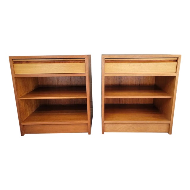 Teak Danish Modern Nightstands - A Pair For Sale