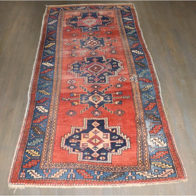 Early 20th Century Early 20th Century Traditional Persian Worn Rug - 3'7" x 8' For Sale - Image 5 of 8
