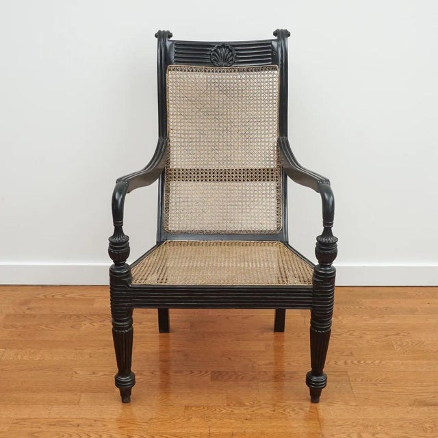 Early 19th Century Ebony Carved Grandfather Shell Mark Chair For Sale - Image 10 of 17