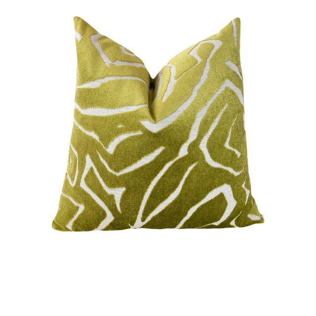Chartreuse Green Velvet Pillow Cover - 20x20 For Sale