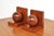 Brown Art Deco Oak Bookends, 1930s, Set of 2 For Sale - Image 8 of 9