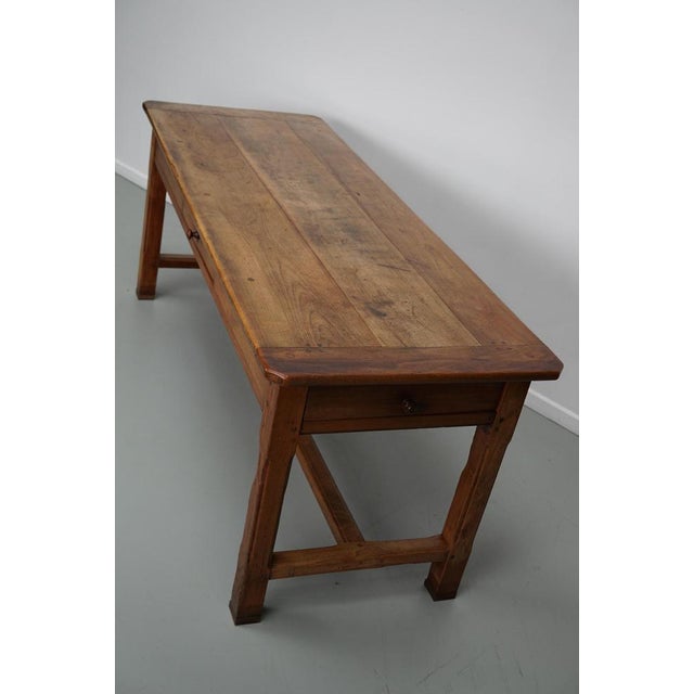 Antique 19th Century French Rustic Elm Farmhouse Dining Table For Sale - Image 16 of 18
