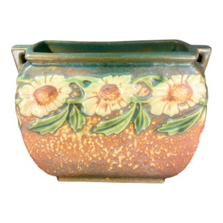 Antique Roseville Dahlrose Art Pottery Vase For Sale