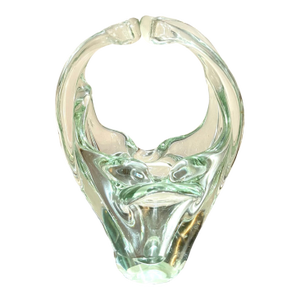 Murano Style Art Glass Basket Vase