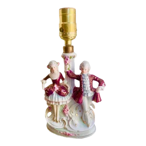 Late 19th Century Victorian Style Lamp With Courting Couple