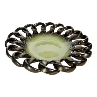 French Black and Yellow Ceramic Trinket Tray, 1960 For Sale