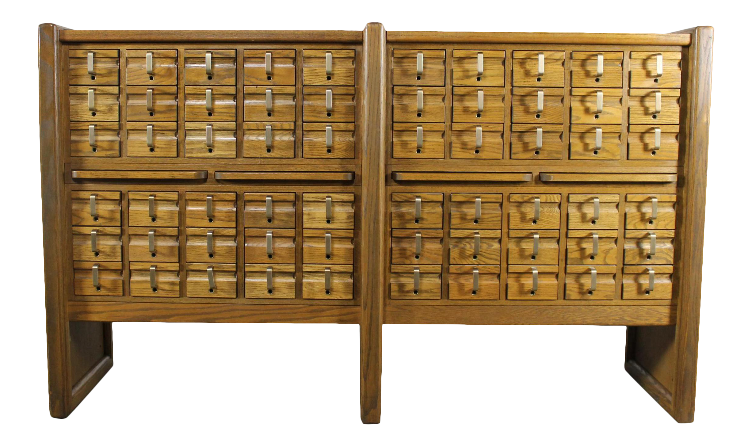 Vintage Oak 60 Drawer Library Card Catalog Cabinet Chairish