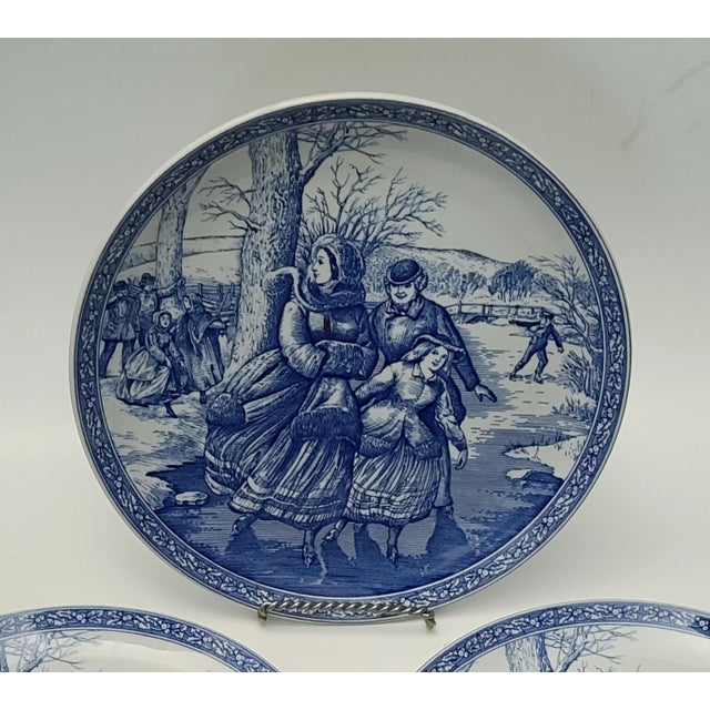 Vintage Spode Blue Room 1996 Christmas Plate Number 2 "Skaters" - 3 plates are available. This listing and price is for...