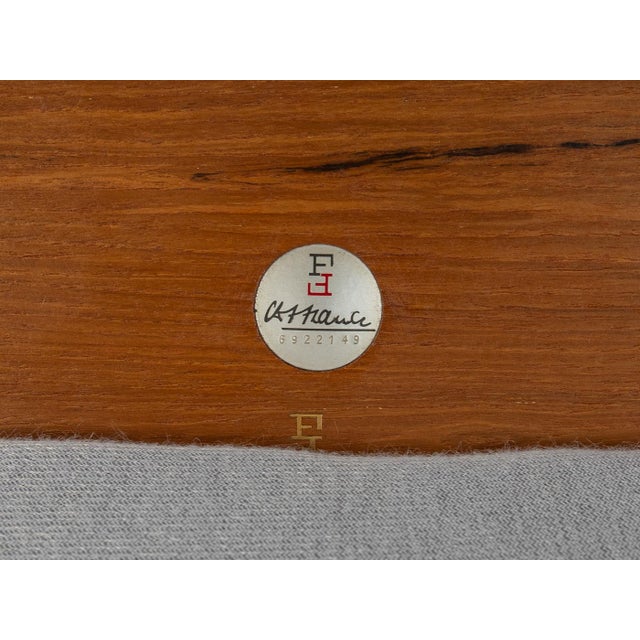 Beige Senator Chair by Ole Wanscher for France & Son, 1960s For Sale - Image 8 of 9