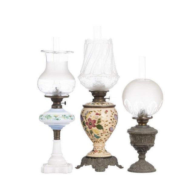 Oil Table Lamps in Opaline Glass, 19th Century, Set of 3 For Sale - Image 6 of 6