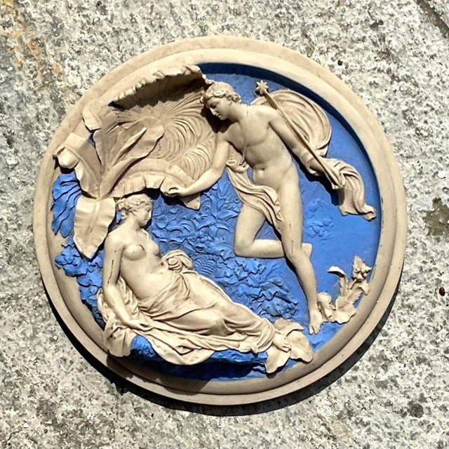 Mid 20th Century Mid 20th Century Vintage Regency Resin Italian Frieze Medallion For Sale - Image 5 of 7