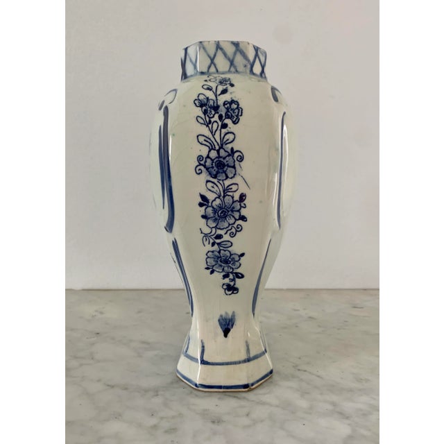 1960s Mid-Century Hand-Painted Delft Vase With Dutch Village Scene For Sale - Image 5 of 10