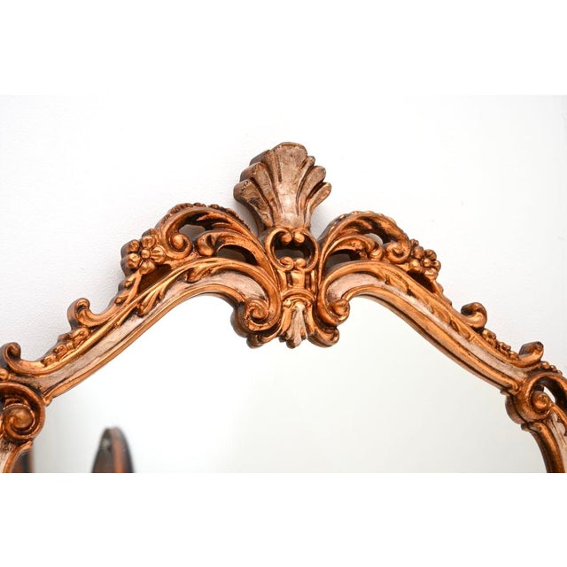1950s French Rococo Gilt Wood Mirrors, 1950s, Set of 2 For Sale - Image 5 of 12