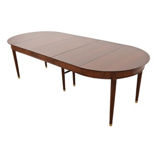 Henredon French Regency Louis XVI Walnut Extension Dining Table, Newly Refinished For Sale