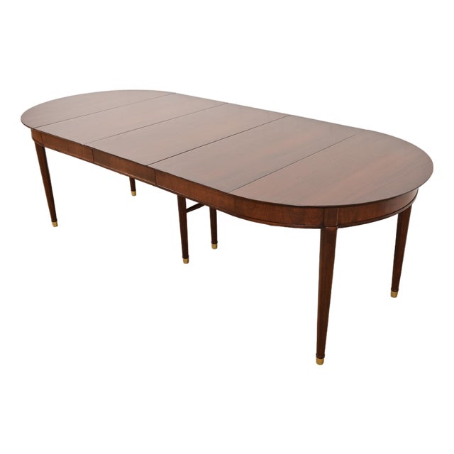 Henredon French Regency Louis XVI Walnut Extension Dining Table, Newly Refinished For Sale