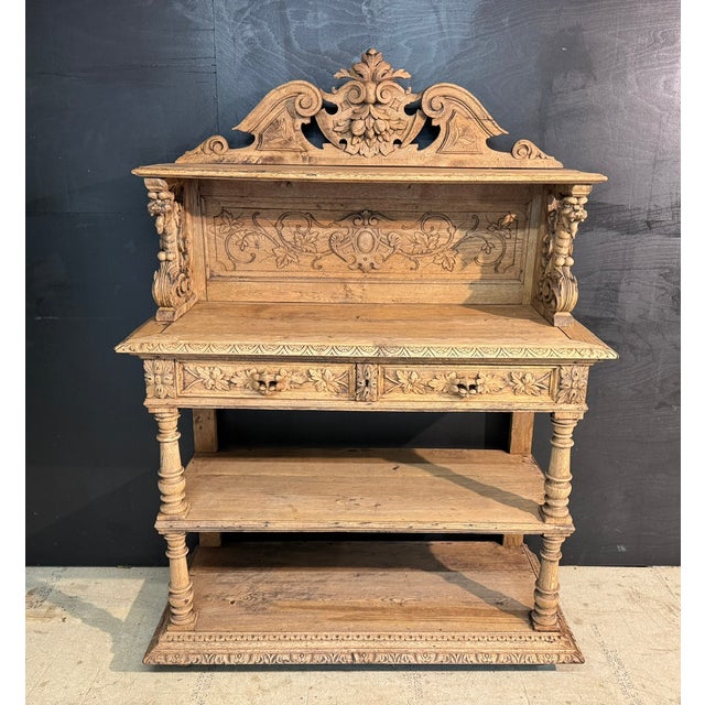 19th Century French Carved Oak Buffet, 1860 For Sale - Image 17 of 17