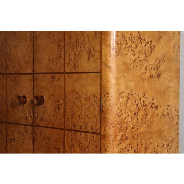 Wood Art Deco Wardrobe in Burl Walnut, Italy, 1930s For Sale - Image 7 of 17