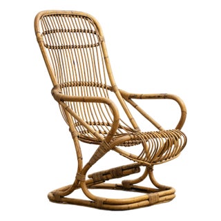 Tito Agnoli Rattan Chair For Sale