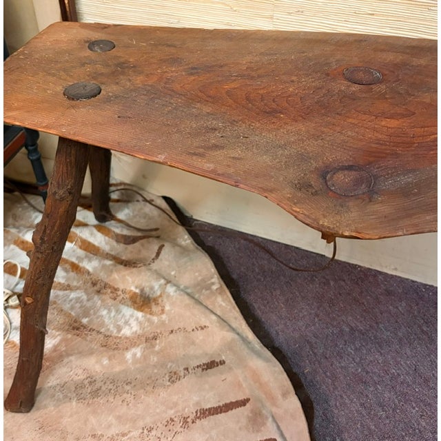 Handcrafted Live Edge Wood Table or Bench For Sale - Image 4 of 12