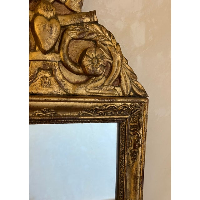 French 19th Century French Bridal Mirror W/ Carved Frame For Sale - Image 3 of 13
