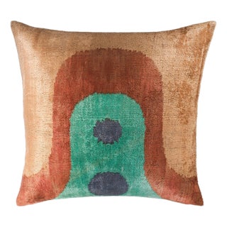 Madonna Silk Velvet Ikat Throw Pillow Cover, 20 X 20 For Sale