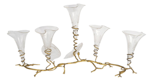 Napoleon III Brass and Crystal Centerpiece, 19th Century