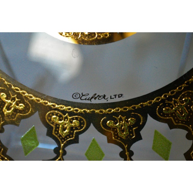 Transitional 1980s Culver Valencia Large Round Gold Glass Platter For Sale - Image 3 of 5