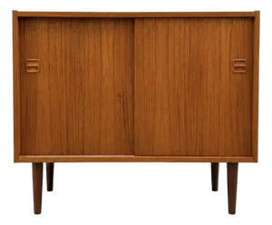 Mid Century Modern Teak Jr. Credenza | Danish Storage Entryway Cabinet, Circa 1960's