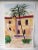 Beautiful pair of watercolor paintings on heavy paper of a Mediterranean home surrounded by palm trees. Unframed and...