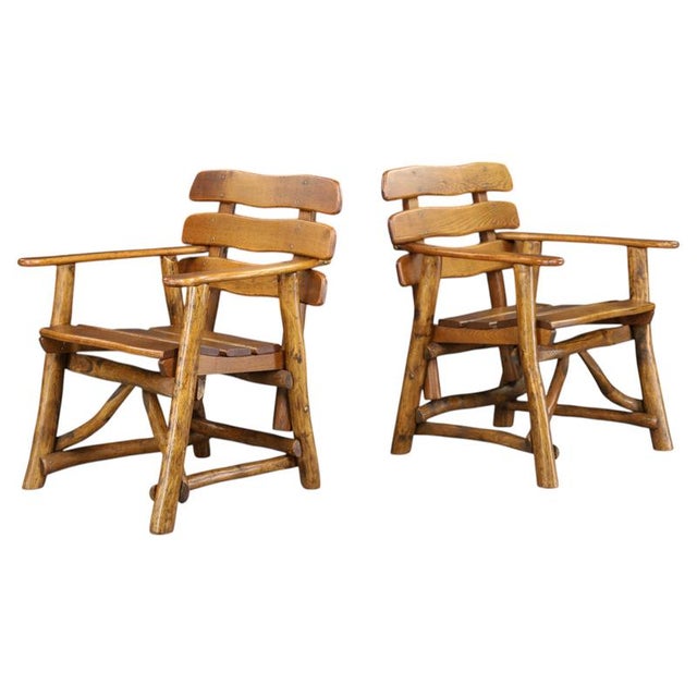 Sculptural Oak Armchairs, France, 1950s, Set of 2 For Sale - Image 17 of 17