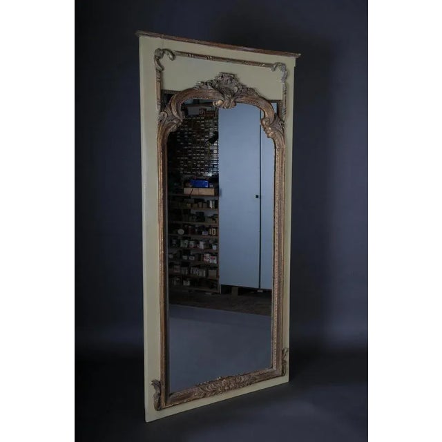 Large 20th Century Classicism Full Length Mirror in Beech For Sale - Image 9 of 12